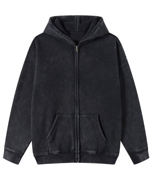 セール】ピグメントウォッシュドジップパーカー オーバーサイズ