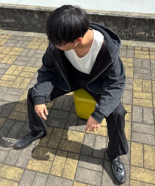 ピグメントウォッシュドジップパーカー オーバーサイズ（パーカー