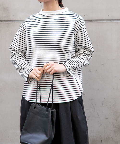 FORK&SPOON(フォークアンドスプーン)の「FORK&SPOON ボトルネックロングスリーブTシャツ(Tシャツ/カットソー・レディース・ブラック/ホワイト系その他/オフホワイト・1)」の16枚目の写真