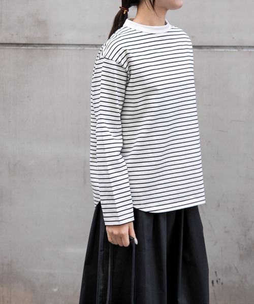 FORK&SPOON(フォークアンドスプーン)の「FORK&SPOON ボトルネックロングスリーブTシャツ(Tシャツ/カットソー・レディース・ブラック/ホワイト系その他/オフホワイト・1)」の18枚目の写真