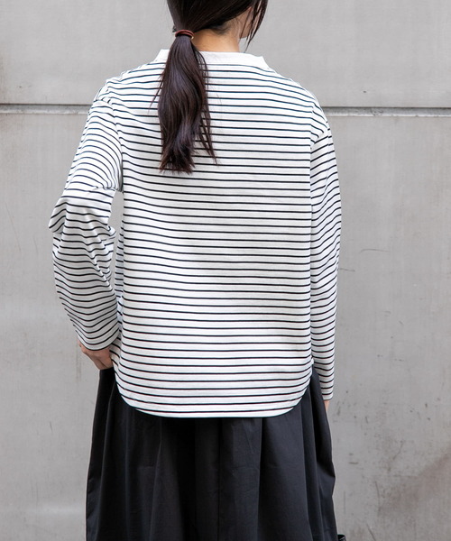 FORK&SPOON(フォークアンドスプーン)の「FORK&SPOON ボトルネックロングスリーブTシャツ(Tシャツ/カットソー・レディース・ブラック/ホワイト系その他/オフホワイト・1)」の19枚目の写真