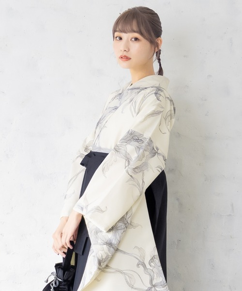 SOUBIEN袴4点（二尺袖着物/無地袴/襦袢/下帯） Ｌ　2尺5寸 SOUBIEN 袴セット 卒業式 大学生 レディース 女性 女の子 小学生