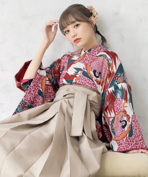 セール】自分らしくハレの日を。レディース袴4点セット（着物・襦袢