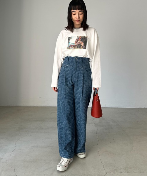 Doux archives（ドゥアルシーヴ）の「フォトプリントロンTee（Tシャツ/カットソー・レディース・オフホワイト/ホワイト/杢グレー・FREE）」の14枚目の写真