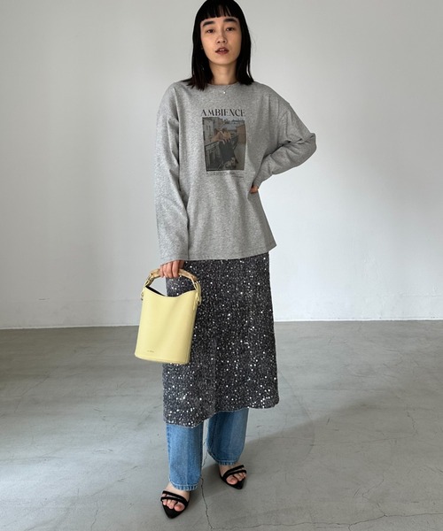 Doux archives（ドゥアルシーヴ）の「フォトプリントロンTee（Tシャツ/カットソー・レディース・オフホワイト/ホワイト/杢グレー・FREE）」の12枚目の写真