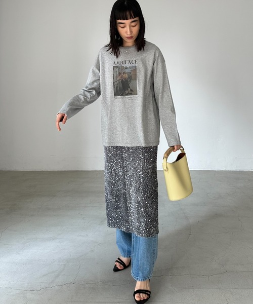 Doux archives（ドゥアルシーヴ）の「フォトプリントロンTee（Tシャツ/カットソー・レディース・オフホワイト/ホワイト/杢グレー・FREE）」の11枚目の写真