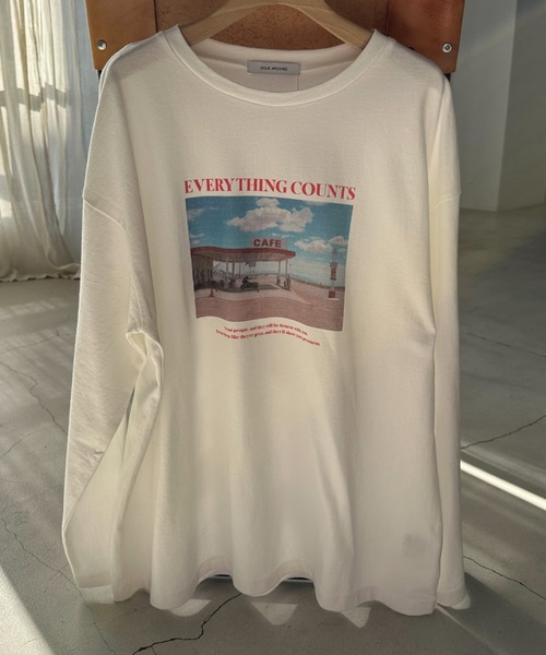 Doux archives（ドゥアルシーヴ）の「フォトプリントロンTee（Tシャツ/カットソー・レディース・オフホワイト/ホワイト/杢グレー・FREE）」の16枚目の写真