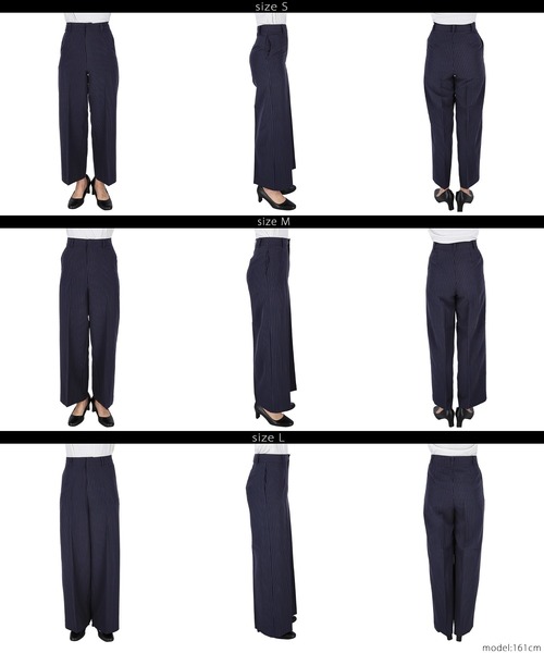 coca(coca)(コカ)の「イージーケア3Dストレッチワイドパンツ(スラックス・レディース・ベージュ/ストライプ・L/M/S)」の16枚目の写真