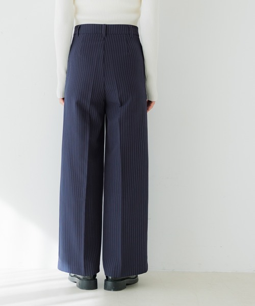 coca(coca)(コカ)の「イージーケア3Dストレッチワイドパンツ(スラックス・レディース・ベージュ/ストライプ・L/M/S)」の7枚目の写真