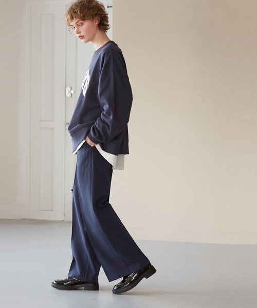 coca(coca)(コカ)の「イージーケア3Dストレッチワイドパンツ(スラックス・レディース・ベージュ/ストライプ・L/M/S)」の10枚目の写真