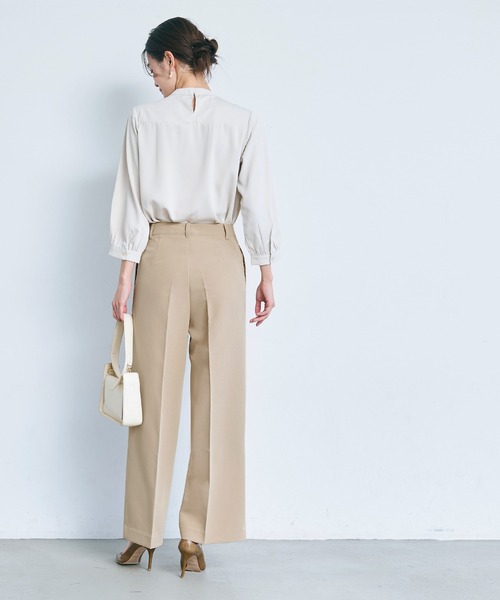 coca(coca)(コカ)の「イージーケア3Dストレッチワイドパンツ(スラックス・レディース・ベージュ/ストライプ・L/M/S)」の13枚目の写真