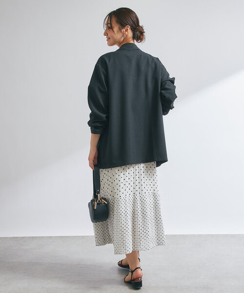 un dix cors（アンディコール）の「リネンタッチテーラードジャケット（テーラードジャケット・レディース・ライトベージュ/ブラック・FREE）」の10枚目の写真