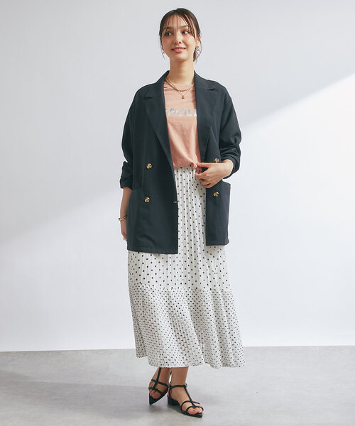 un dix cors（アンディコール）の「リネンタッチテーラードジャケット（テーラードジャケット・レディース・ライトベージュ/ブラック・FREE）」の11枚目の写真