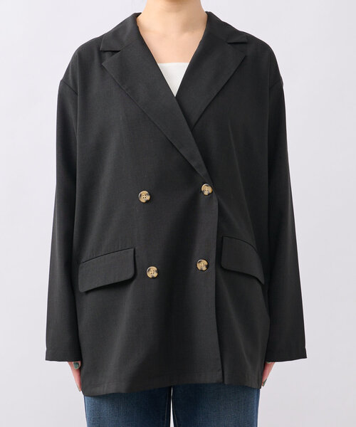 un dix cors（アンディコール）の「リネンタッチテーラードジャケット（テーラードジャケット・レディース・ライトベージュ/ブラック・FREE）」の13枚目の写真