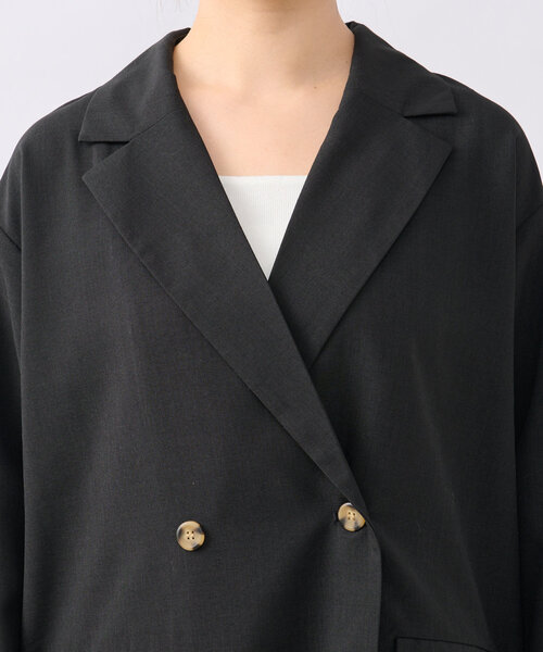 un dix cors（アンディコール）の「リネンタッチテーラードジャケット（テーラードジャケット・レディース・ライトベージュ/ブラック・FREE）」の16枚目の写真