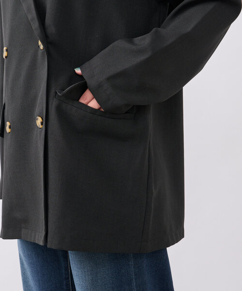 un dix cors（アンディコール）の「リネンタッチテーラードジャケット（テーラードジャケット・レディース・ライトベージュ/ブラック・FREE）」の17枚目の写真