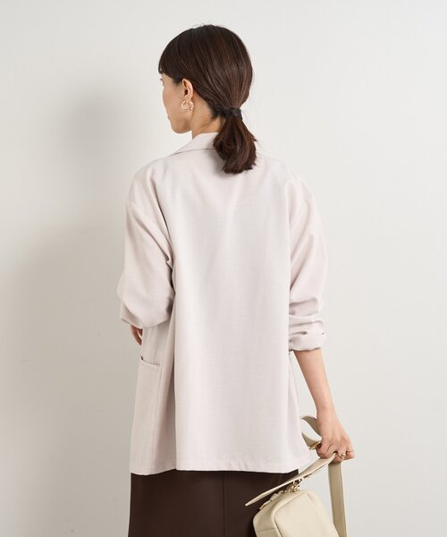 un dix cors（アンディコール）の「リネンタッチテーラードジャケット（テーラードジャケット・レディース・ライトベージュ/ブラック・FREE）」の22枚目の写真