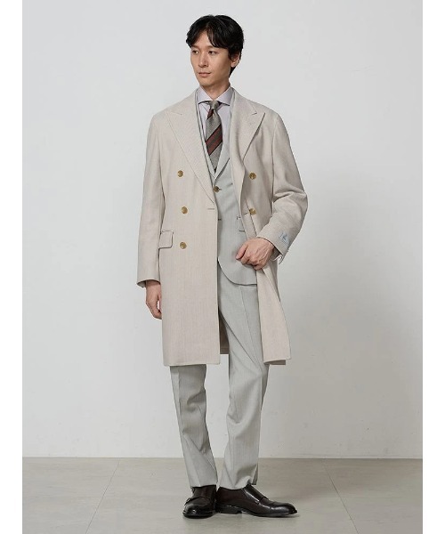 Perfect Suit FActory（パーフェクトスーツファクトリー）の「【REDA】ウールダブルチェスターコート　ベージュ（チェスターコート・メンズ・ベージュ・L/LL/M）」の15枚目の写真