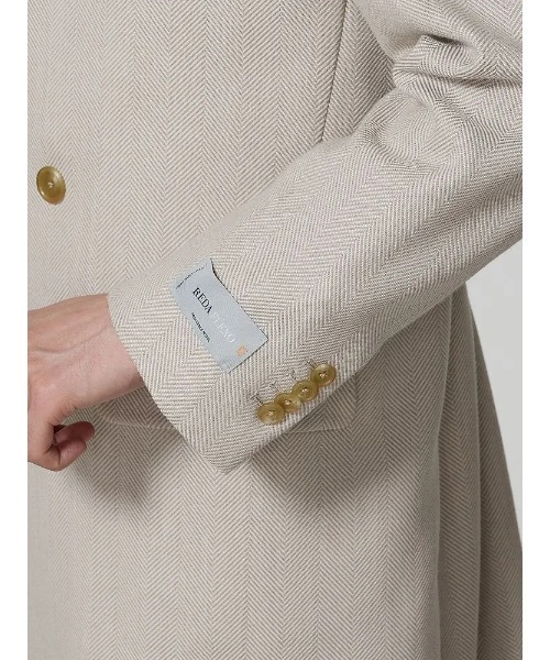 Perfect Suit FActory（パーフェクトスーツファクトリー）の「【REDA】ウールダブルチェスターコート　ベージュ（チェスターコート・メンズ・ベージュ・L/LL/M）」の11枚目の写真