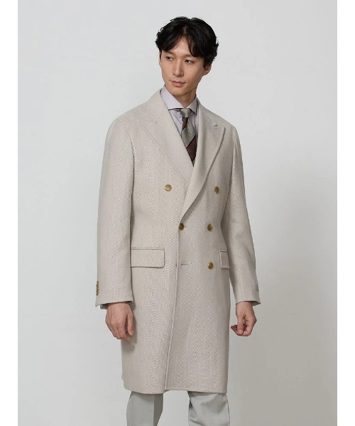 Perfect Suit FActory（パーフェクトスーツファクトリー）の「【REDA】ウールダブルチェスターコート　ベージュ（チェスターコート・メンズ・ベージュ・L/LL/M）」の3枚目の写真