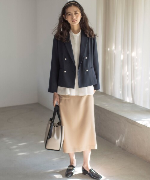 組曲（クミキョク）の「オシャクロス ジャケット（テーラードジャケット・レディース・アイボリー系/ベージュ系/ネイビー系・3/2）」の8枚目の写真