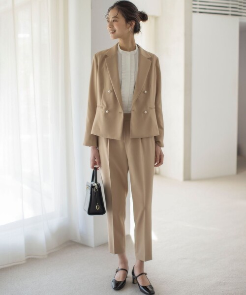組曲（クミキョク）の「オシャクロス ジャケット（テーラードジャケット・レディース・アイボリー系/ベージュ系/ネイビー系・3/2）」の19枚目の写真