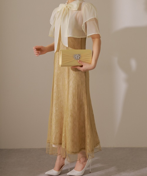 Lace Ladies(レースレディース)の「2WAY ビジュー プリーツ サテン パーティー バッグ(クラッチバッグ・レディース・ベージュ/ブラック/シルバー/ネイビー・FREE)」の22枚目の写真