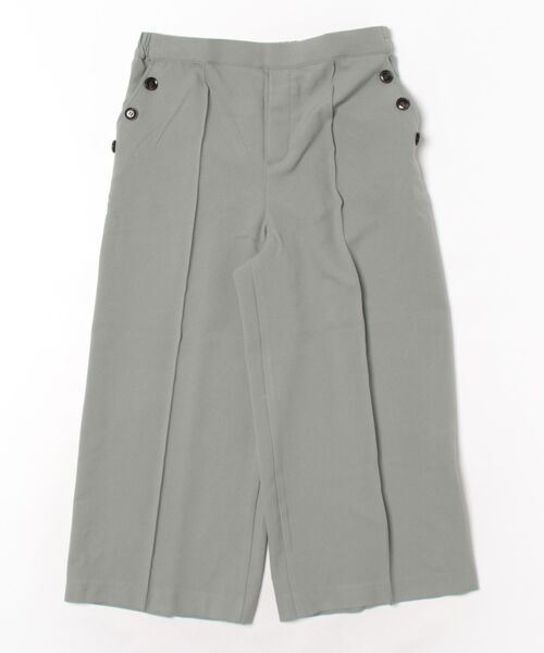 BELLUNA PLUS(ベルーナ)の「ウーリッシュ素材釦使いワイドパンツ58丈(その他パンツ・レディース・ネイビー/ベージュ/グレー系その他/セージグリーン・MEDIUM/LARGE/X-LARGE/SMALL)」の3枚目の写真