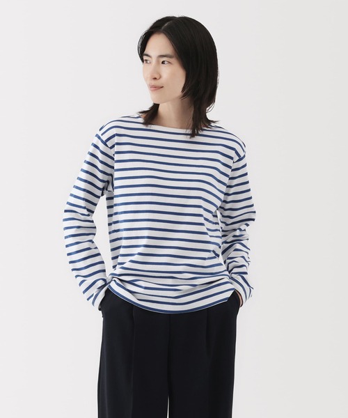 無印良品(ムジルシリョウヒン)の「婦人 太番手ボートネック長袖Tシャツ(Tシャツ/カットソー・レディース・ピンク系/グリーン系/ネイビー系/チャコールグレー/オフホワイト/ブルー系・XL/L/M/S)」の5枚目の写真