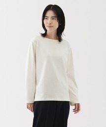 婦人　太番手ボートネック長袖Ｔシャツ