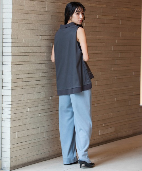 Munich(ミューニック)の「【UVカット】【接触冷感】スリーブレスポロトップス(Tシャツ/カットソー・レディース・ライトカーキ/ホワイト/ダークグレー・FREE)」の18枚目の写真