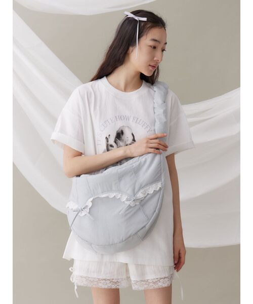 merry jenny（メリージェニー）の「ｻﾃﾝﾊｰﾌﾑｰﾝｼｮﾙﾀﾞｰbag（ショルダーバッグ・レディース・ブルー/ピンク/オフホワイト・FREE）」の17枚目の写真