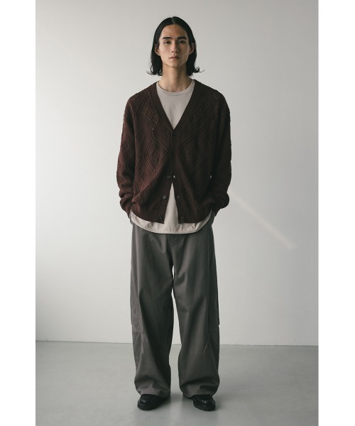 STYLEMIXER(スタイルミキサー)の「アーガイルメッシュニットカーデ(カーディガン/ボレロ・メンズ・ブラウン/ブラック・MEDIUM/LARGE)」の17枚目の写真