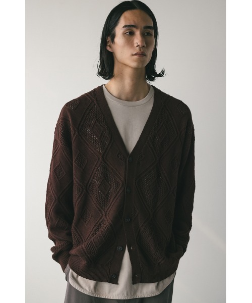 STYLEMIXER(スタイルミキサー)の「アーガイルメッシュニットカーデ(カーディガン/ボレロ・メンズ・ブラウン/ブラック・MEDIUM/LARGE)」の19枚目の写真