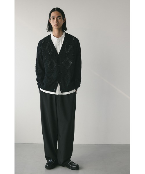 STYLEMIXER(スタイルミキサー)の「アーガイルメッシュニットカーデ(カーディガン/ボレロ・メンズ・ブラウン/ブラック・MEDIUM/LARGE)」の4枚目の写真