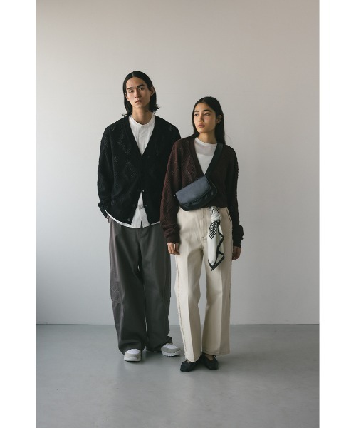 STYLEMIXER(スタイルミキサー)の「アーガイルメッシュニットカーデ(カーディガン/ボレロ・メンズ・ブラウン/ブラック・MEDIUM/LARGE)」の7枚目の写真