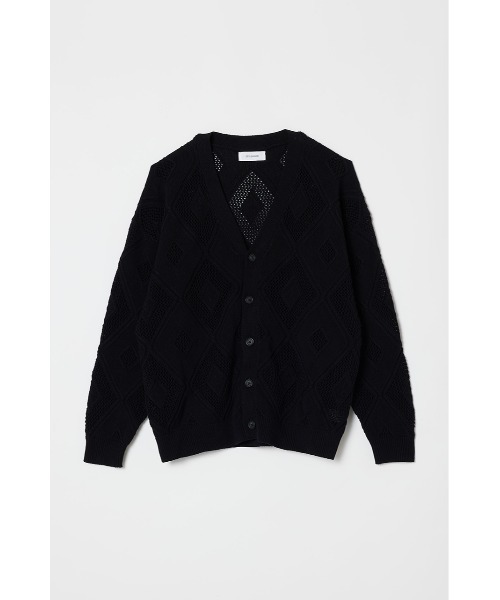STYLEMIXER(スタイルミキサー)の「アーガイルメッシュニットカーデ(カーディガン/ボレロ・メンズ・ブラウン/ブラック・MEDIUM/LARGE)」の15枚目の写真