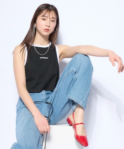 Kappa(カッパ)の「アメリカンスリーブ リブタンクトップ(タンクトップ・レディース・ホワイト/ブラック・SMALL/MEDIUM/LARGE)」の7枚目の写真