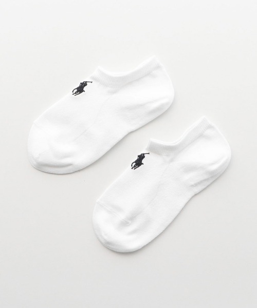POLO RALPH LAUREN(ポロ ラルフ ローレン)の「POLO RALPH LAUREN レディース 特殊設計 ワイドヒール 足裏メッシュ スニーカーソックス 03207993(ソックス/靴下・レディース・ホワイト/ダークネイビー/ブラック/ライトグレー・22-24cm)」の2枚目の写真