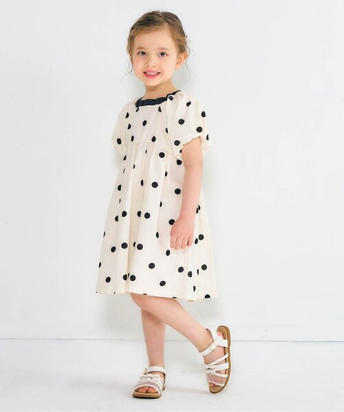 apres les cours（アプレレクール）の「【リンク/ジュニア対応】バルーンスリーブヒロインワンピース（ワンピース・キッズ・ストライプ/ドット/チェック/その他3・90/100/110/120/80/130/140）」の9枚目の写真