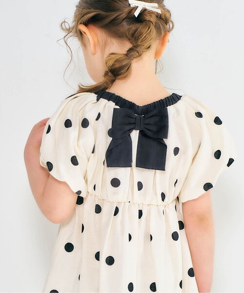 apres les cours（アプレレクール）の「【リンク/ジュニア対応】バルーンスリーブヒロインワンピース（ワンピース・キッズ・ストライプ/ドット/チェック/その他3・90/100/110/120/80/130/140）」の11枚目の写真