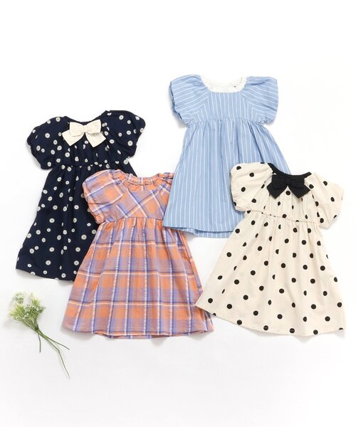 apres les cours（アプレレクール）の「【リンク/ジュニア対応】バルーンスリーブヒロインワンピース（ワンピース・キッズ・ストライプ/ドット/チェック/その他3・90/100/110/120/80/130/140）」の16枚目の写真