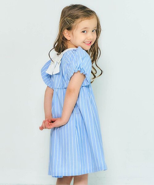 apres les cours（アプレレクール）の「【リンク/ジュニア対応】バルーンスリーブヒロインワンピース（ワンピース・キッズ・ストライプ/ドット/チェック/その他3・90/100/110/120/80/130/140）」の6枚目の写真