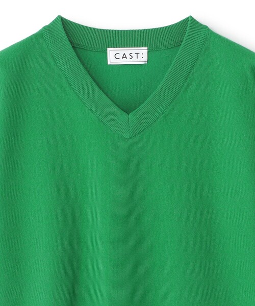 CAST:（キャストコロン）の「【着回し抜群】Vネックニットプルオーバー（ニット/セーター・レディース・オフホワイト/ブラック/グレー系その他2/グリーン系その他3・M）」の10枚目の写真