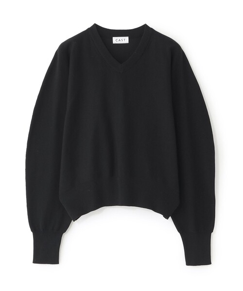CAST:（キャストコロン）の「【着回し抜群】Vネックニットプルオーバー（ニット/セーター・レディース・オフホワイト/ブラック/グレー系その他2/グリーン系その他3・M）」の16枚目の写真