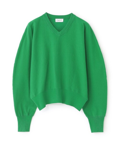 CAST:（キャストコロン）の「【着回し抜群】Vネックニットプルオーバー（ニット/セーター・レディース・オフホワイト/ブラック/グレー系その他2/グリーン系その他3・M）」の17枚目の写真