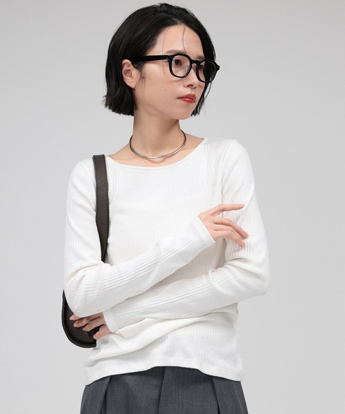 BABYLONE（バビロン）の「ランダムテレコプルオーバー（Tシャツ/カットソー・レディース・オフホワイト/ブラック・フリー）」の3枚目の写真