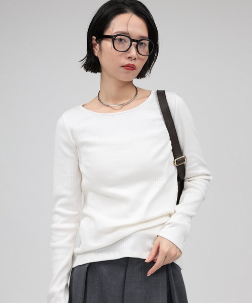 BABYLONE（バビロン）の「ランダムテレコプルオーバー（Tシャツ/カットソー・レディース・オフホワイト/ブラック・フリー）」の5枚目の写真