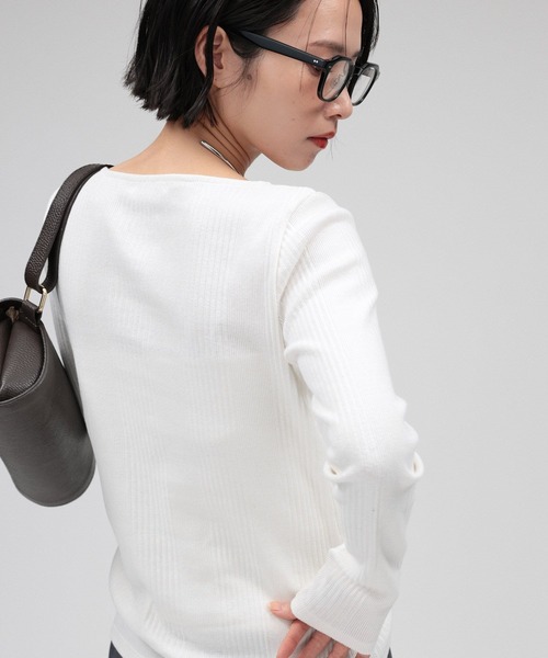 BABYLONE（バビロン）の「ランダムテレコプルオーバー（Tシャツ/カットソー・レディース・オフホワイト/ブラック・フリー）」の10枚目の写真