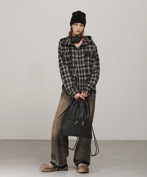 ジップダブルアウトポケットナップサック（バックパック/リュック